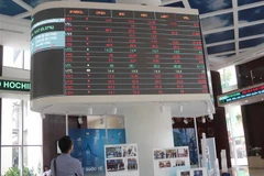 Nhà đầu tư theo dõi bảng giá chứng khoán tại sàn HOSE. (Ảnh: Hứa Chung/TTXVN)
