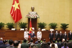 Thủ tướng Phạm Minh Chính tuyên thệ trước Quốc hội, đồng bào và cử tri cả nước. (Ảnh: Trọng Đức/TTXVN)