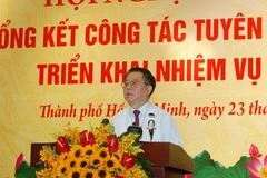 Ông Nguyễn Trọng Nghĩa, Bí thư Trung ương Đảng, Trưởng Ban Tuyên giáo Trung ương phát biểu tại Hội nghị. (Ảnh: Thanh Vũ/TTXVN)
