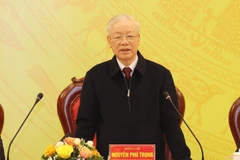 Tổng Bí thư Nguyễn Phú Trọng phát biểu chỉ đạo hội nghị. (Ảnh: Trí Dũng/TTXVN)