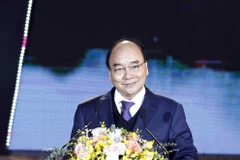 Chủ tịch nước Nguyễn Xuân Phúc phát biểu tại buổi lễ. (Ảnh: Thống Nhất/TTXVN)