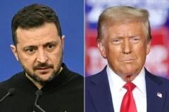 Tổng thống Ukraine Volodymyr Zelensky (trái) và Tổng thống đắc cử Mỹ Donald Trump. (Nguồn: Islandernews)