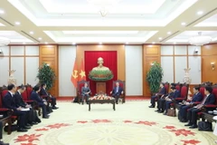 Tổng Bí thư Tô Lâm tiếp Chủ tịch Hội đồng Quản trị Ngân hàng Hợp tác Quốc tế Nhật Bản Maeda Tadashi. (Ảnh: Thống Nhất/TTXVN)