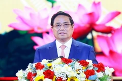 Thủ tướng Phạm Minh Chính phát biểu tại Lễ kỷ niệm 60 năm chiến thắng Bình Giã. (Ảnh: Dương Giang/TTXVN)