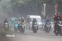 Không khí Hà Nội ở mức "không tốt cho nhóm nhạy cảm." (Nguồn: TTXVN)