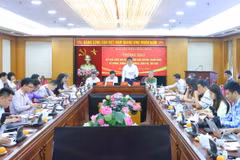 Ban Nội chính Trung ương thông báo về kết quả Cuộc họp thường trực Ban Chỉ đạo Trung ương về phòng, chống tham nhũng, lãng phí, tiêu cực. (Ảnh: Phương Hoa/TTXVN)