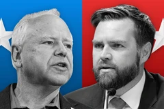Hai ứng cử viên Phó Tổng thống Mỹ J.D. Vance (phải) và Tim Walz. (Nguồn: Sky News)