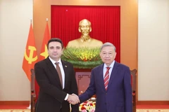 Tổng Bí thư Tô Lâm tiếp Chủ tịch Quốc hội Armenia Alen Simonyan. (Ảnh: Thống Nhất/TTXVN)