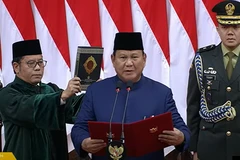 Lễ nhậm chức Tổng thống Indonesia của ông Prabowo. (Ảnh: TTXVN phát)