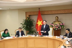 Phó Thủ tướng Vương Đình Huệ, Trưởng Ban Chỉ đạo điều hành giá chỉ đạo cuộc họp. (Ảnh: Dương Giang/TTXVN)