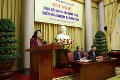 Phó Chủ tịch nước Đặng Thị Ngọc Thịnh phát biểu chỉ đạo hội nghị. (Ảnh: Dương Giang/TTXVN)