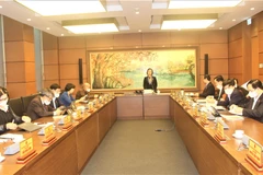 Đoàn đại biểu Quốc hội thành phố Hà Nội thảo luận tải tổ sáng 6/1. (Ảnh: Xuân Quảng/Vietnam+)