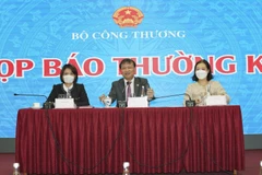 Thứ trưởng Bộ Công Thương Đỗ Thắng Hải chủ trì họp báo. (Ảnh: Đức Duy/Vietnam+)