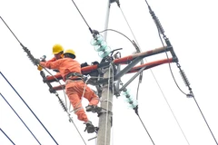 EVNHANOI đã chuẩn bị các phương án cũng như vật tư, thiết bị để kịp thời ứng phó với các sự cố xảy ra trong mưa bão. (Ảnh: PV/Vietnam+)