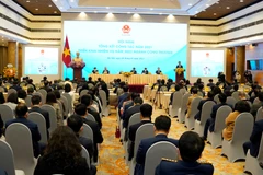 Hội nghị Tổng kết công tác năm 2021 và Triển khai nhiệm vụ năm 2022 ngành Công Thương sáng 9/1, tại Hà Nội. (Ảnh: Đức Duy/Vietnam+)