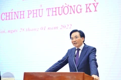 Bộ trưởng, Chủ nhiệm Văn phòng Chính phủ Trần Văn Sơn phát biểu tại buổi họp. (Ảnh: Minh Đức/TTXVN)