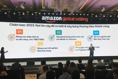 Ông Gijae Seong, Giám đốc Điều hành Amazon Global Selling Việt Nam giới thiệu về tuần lễ Amazon 2020. (Ảnh: Xuân Quảng/Vietnam+)