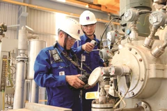 Người lao động nhà máy Lọc hóa dầu Bình Sơn. (Ảnh: PV/Vietnam+)