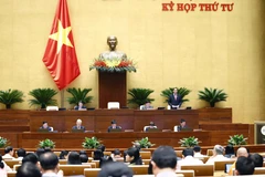 Quốc hội thảo luận việc thực hiện chính sách, pháp luật về thực hành tiết kiệm, chống lãng phí giai đoạn 2016-2021. (Ảnh: TTXVN)