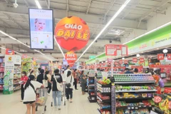 Người tiêu dùng mua sắm hàng hóa tại siêu thị. (Ảnh: PV/Vietnam+)