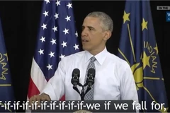 [Video] Tổng thống Mỹ Obama nói lắp khi không có máy nhắc