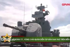 [Video] Cận cảnh Lữ đoàn 171 tập trận bắn đạn thật trên biển