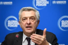 Cao ủy Liên hợp quốc về người tị nạn Filippo Grandi phát biểu tại một cuộc họp báo ở Geneva (Thụy Sĩ), ngày 17/12/2019. (Ảnh: AFP/TTXVN)