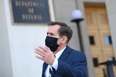 Người phát ngôn Lầu Năm Góc John Kirby trong một cuộc phát biểu trước báo giới tại Washington, D.C. (Ảnh: AFP/TTXVN)