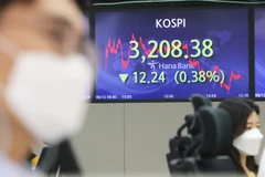 Chỉ số chứng khoán KOSPI của Hàn Quốc tại phiên đóng cửa ngày 12/8/2021. (Ảnh: Yonhap/TTXVN)