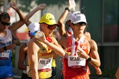 Các vận động viên trong cuộc thi đi bộ 50km nam tại Olympic Tokyo 2020, tại công viên Odori ở Sapporo (Nhật Bản), ngày 6/8/2021. (Nguồn: thewest.com.au)