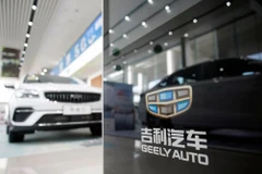 Logo của Geely tại một đại lý xe hơi ở Thượng Hải (Trung Quốc), vào ngày 17/8/2021. (Nguồn: reuters.com)
