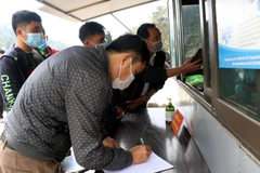 Chốt kiểm tra Cửa khẩu Quốc tế Cầu Treo, Hà Tĩnh. (Ảnh: Công Tường-TTXVN)