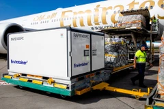 Lô vắcxin đầu tiên của Australia đến thành phố Sydney. (Ảnh: Getty)