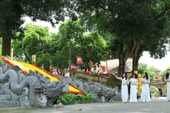 Điện Kính thiên trong khu di tích Hoàng thành Thăng Long. (Ảnh: TTXVN)