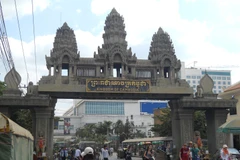 Cửa khẩu Mộc Bài ở biên giới Việt Nam-Camuchia. (Ành: Backpacker Lê) 