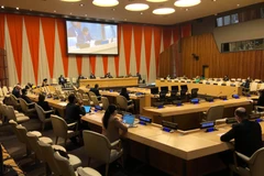 Việt Nam chủ trì phiên họp tổng kết các hoạt động trên cương vị Chủ tịch HĐBA LHQ. (Ảnh: Hữu Thanh/TTXVN)