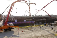 Công trình lò phản ứng thứ hai tại nhà máy hạt nhân Bushehr của Iran. (Ảnh: AP)