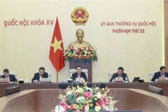 Quang cảnh Phiên họp thứ 22 sáng 11/4. (Ảnh: Doãn Tấn/TTXVN)