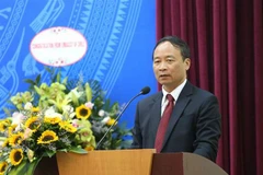 Ông Lê Duy Truyền, nguyên Phó Tổng giám đốc Thông tấn xã Việt Nam, Phó Chủ tịch Hội nhiệm kỳ II phát biểu. (Ảnh: TTXVN phát)