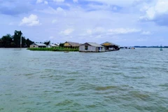 Sông Hậu đoạn qua thành phố Cần Thơ. (Ảnh: Thanh Liêm/TTXVN)