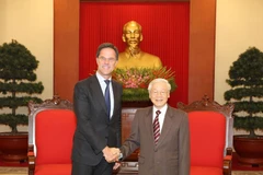Tổng Bí thư, Chủ tịch nước Nguyễn Phú Trọng tiếp Thủ tướng Hà Lan Mark Rutte thăm chính thức Việt Nam (Hà Nội, 9/4/2019). (Ảnh: Trí Dũng/TTXVN)
