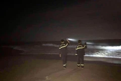 Lực lượng chức năng tìm kiếm nạn nhân trong đêm. Ảnh minh họa. (Ảnh: TTXVN phát)