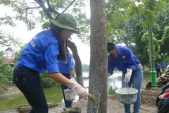 Thanh niên tình nguyện ra quân phục vụ kỷ niệm Giải phóng Thủ đô