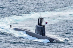 Tàu ngầm Dosan Ahn Chang-ho lớp 3.000 tấn của Hàn Quốc có khả năng phóng tên lửa đạn đạo. (Ảnh: News Directory3/TTXVN)