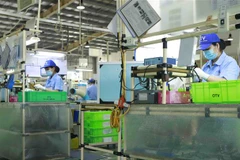 Hoạt động sản xuất tại công ty Ohashi Tekko Việt Nam khu công nghiệp Bình Xuyên, Vĩnh Phúc. (Ảnh: Hoàng Hùng/TTXVN)