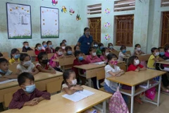 Học sinh lớp 2, trường Phổ thông dân tộc bán trú – Tiểu học Niêm Sơn, xã Niêm Sơn, huyện Mèo Vạc (Hà Giang). (Ảnh: Nguyễn Chiến/TTXVN)