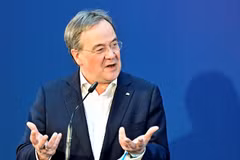 Chủ tịch CDU Armin Laschet phát biểu tại Berlin, Đức, ngày 11/4/2021. (Ảnh: AFP/TTXVN)