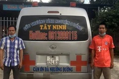 Phương tiện là xe cấp cứu đang bị lực lượng chức năng tỉnh Gia Lai tạm giữ để điều tra làm rõ. (Ảnh: TTXVN phát)