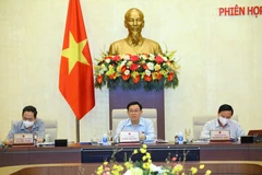 Chủ tịch Quốc hội Vương Đình Huệ phát biểu. (Ảnh: Nguyễn Điệp/TTXVN)