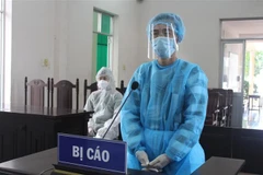 Đối tượng Vũ Toàn tại Toà bị xử phạt 12 tháng tù giam vì tội “Giả mạo vị trí công tác”. (Ảnh: Lê Xuân/TTXVN)